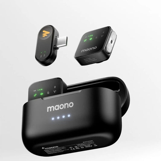 MAONO Wave T1 Plus PC2 Type-C Wireless Lavalier Microphone with Display Transmitters