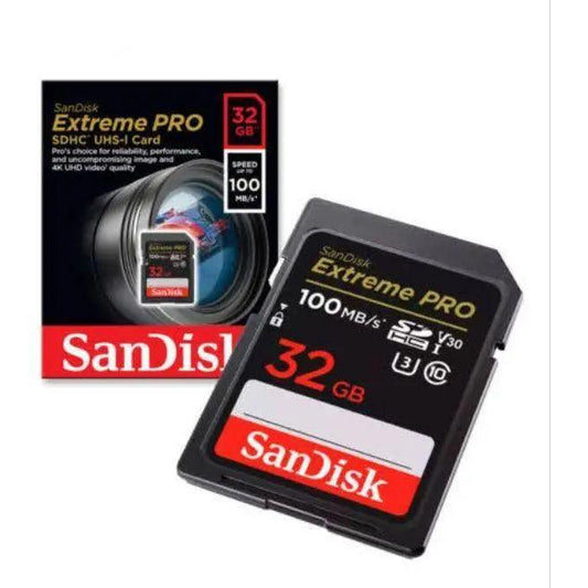 SanDisk 32GB Extreme PRO UHS-I/U3 V30 SDHC Memory Card up to 100MBs 4K UHD Pro Shot