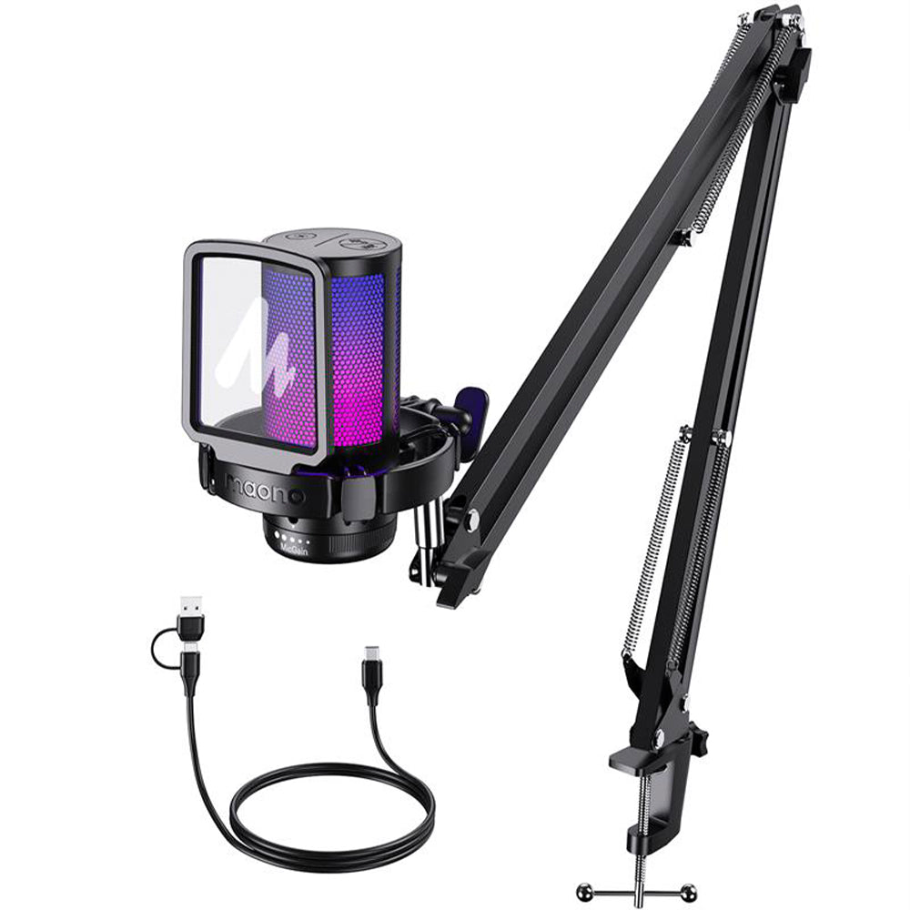 MAONO DGM20S Wireless Condenser Podcast Microphone with Stand