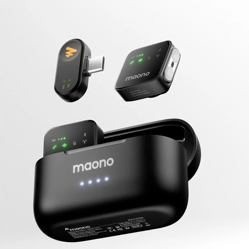 MAONO Wave T1 Plus PC2 Type-C Wireless Lavalier Microphone with Display Transmitters