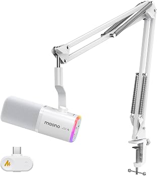 MAONO PD100W S Wireless Podcast Microphone with Stand