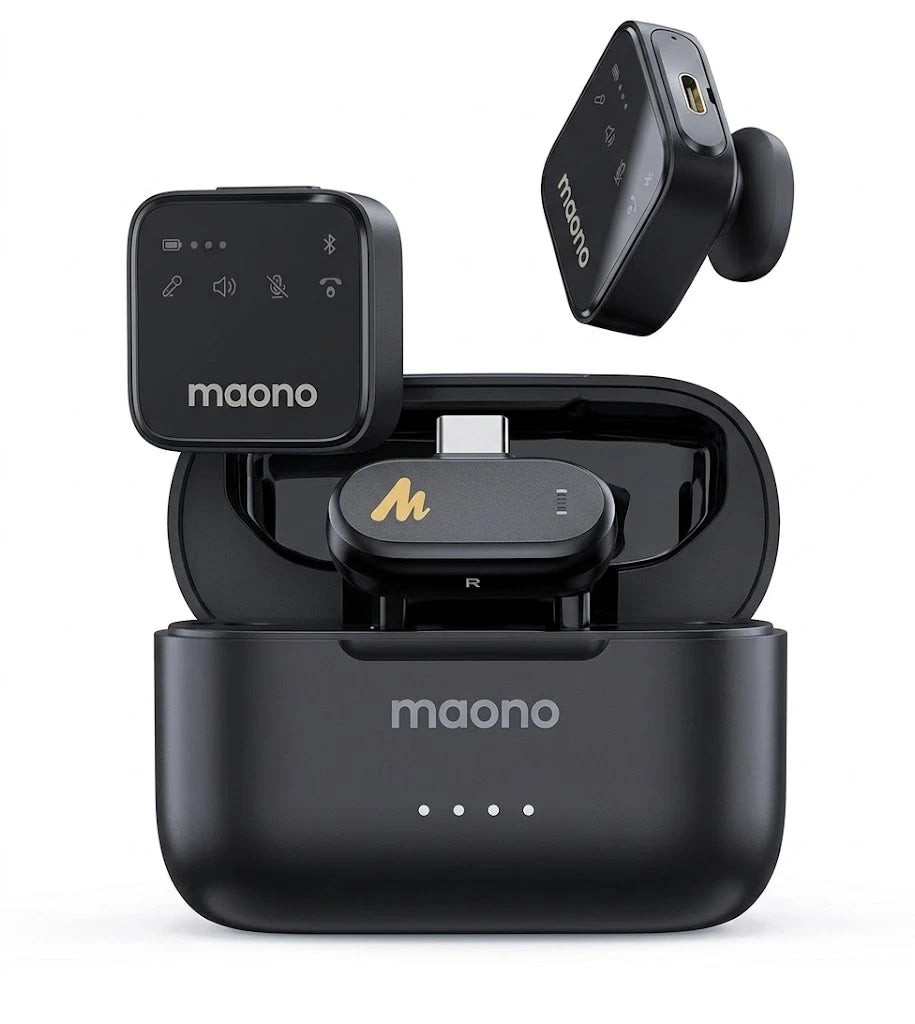 MAONO Wave T1 Plus PC2 Type-C Wireless Lavalier Microphone with Display Transmitters