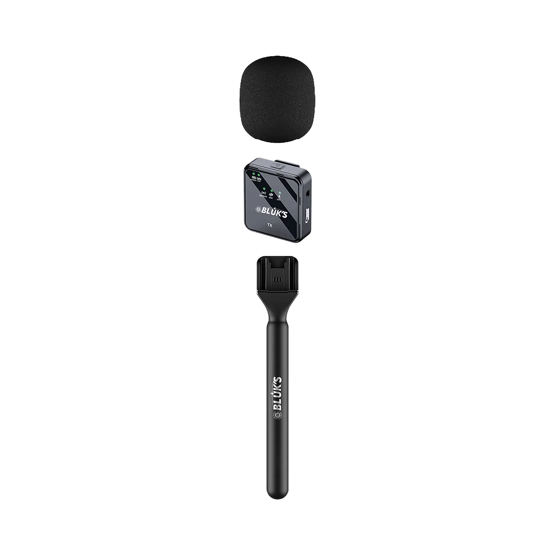 BLUK'S BX-111 ENC Dual Wireless Microphone with Handheld Stick