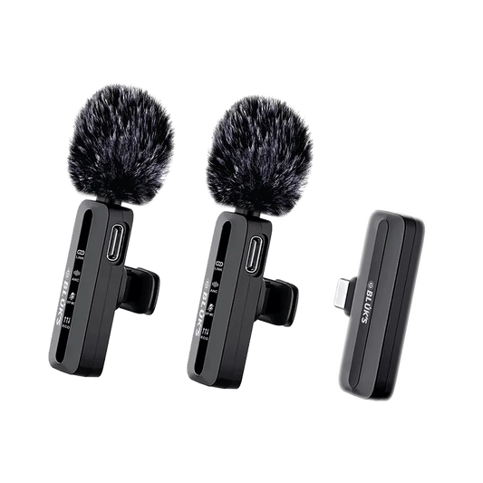 BLUK'S BX-116 Dual Wireless Lavalier Microphone for iPhone and Type-C