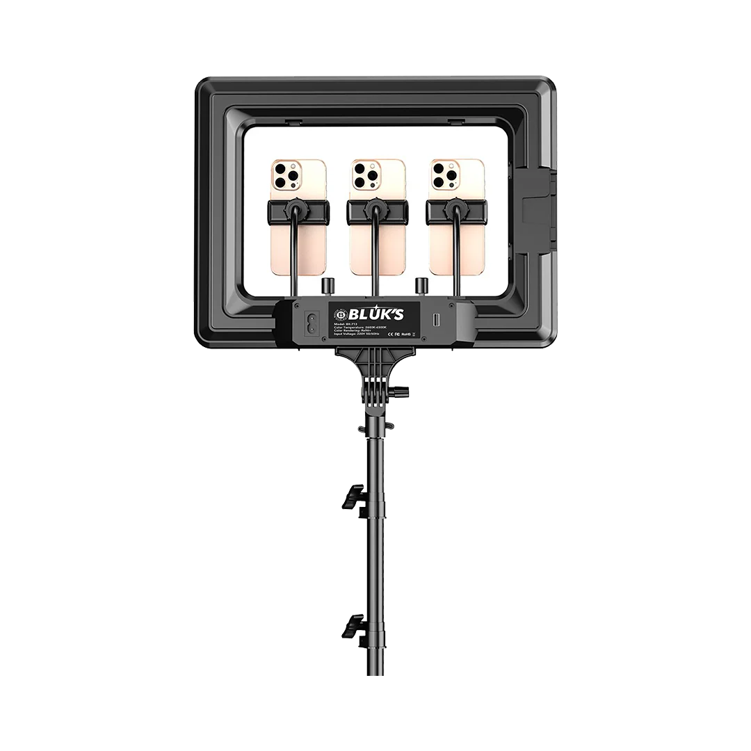 BLUK'S BX-713 2-in-1 SmartPhone Holder & StudioGlow LED Ring Light