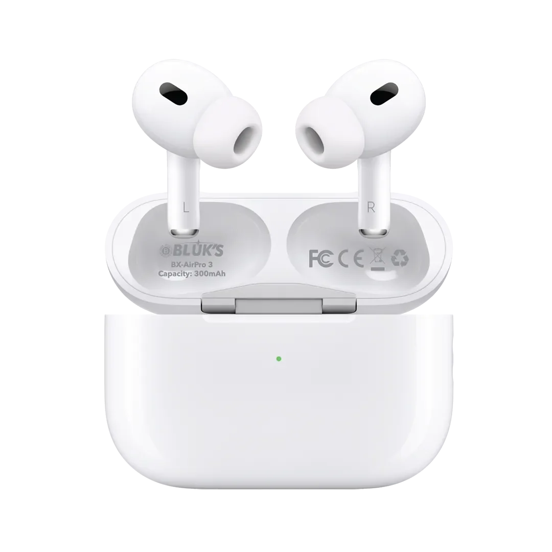 BLUK'S BX-AirPro 3 White ANC Wireless Earbuds