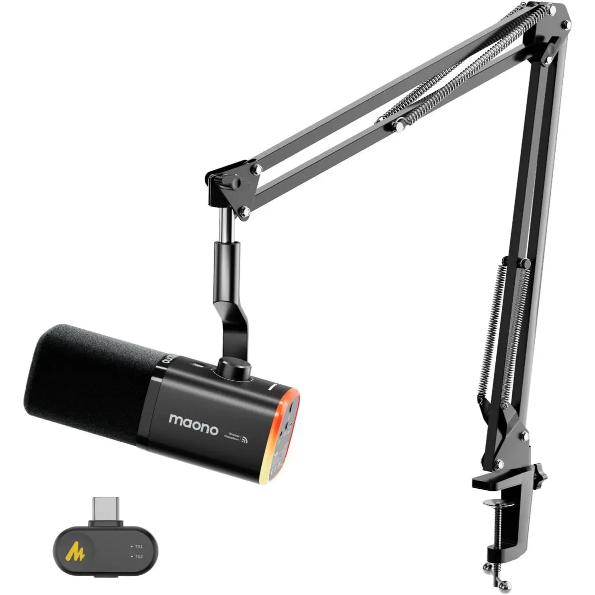MAONO PD100W S Wireless Podcast Microphone with Stand