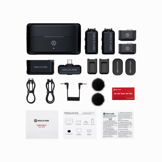 Hollyland LARK MAX 2 Combo (Space Gray) with One Year Official Warranty Pro Shot