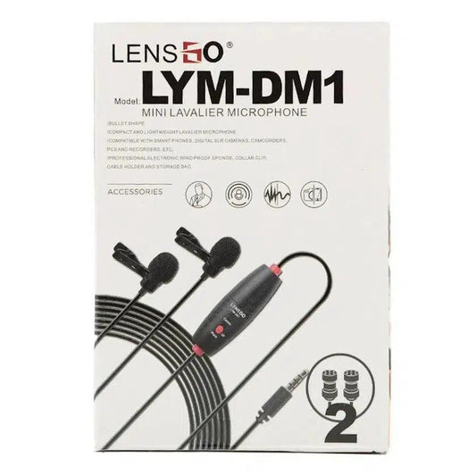 LENSGO LYM-DM1 2 In 1 Omni-Directional Lavalier Video Interview Condenser Microphone Pro Shot