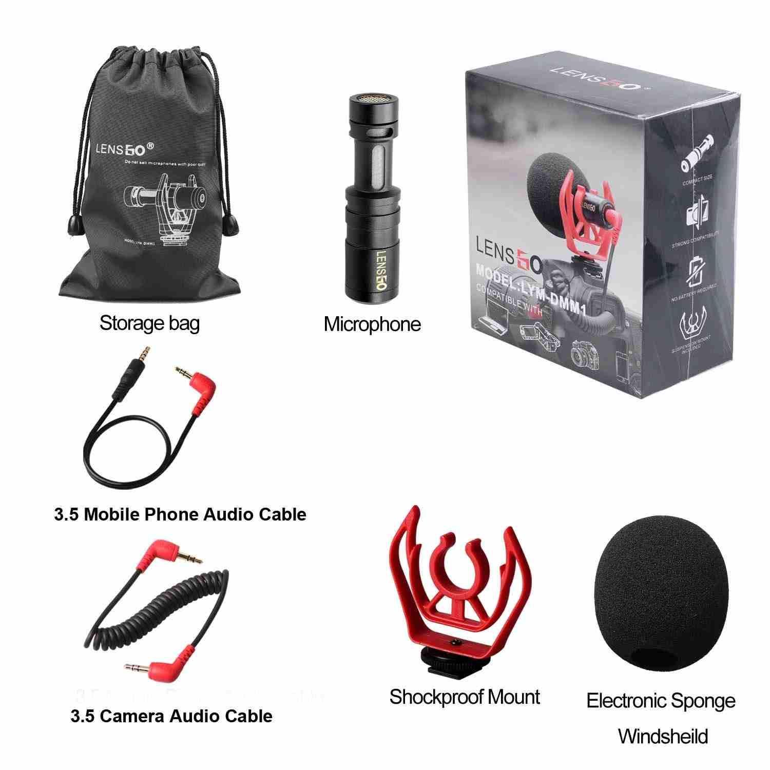 LENSGO LYM-DMM1 Universal Cardioid Shotgun Microphone Pro Shot