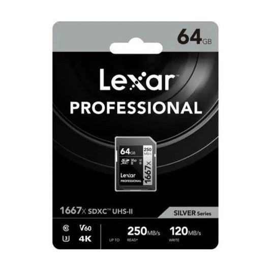 Lexar 64GB Professional cUHS-I SDXC Memory Card (SILVER Series) Pro Shot