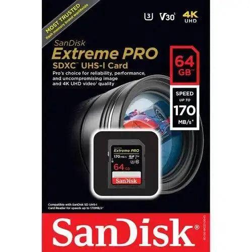 SanDisk 64GB/170mb Extreme PRO UHS-I SDXC Memory Card Pro Shot