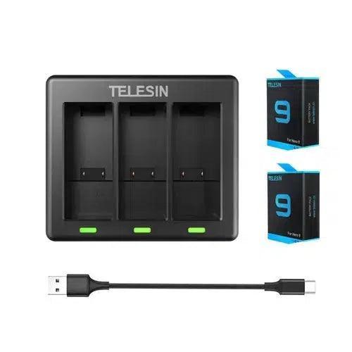 Telesin Three Channel Charger With 2 Batteries FOR GOPRO 9/10/11 Pro Shot